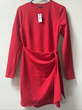 Express Women's Wrap Dress Size S Barbados Cherry Career Date Night